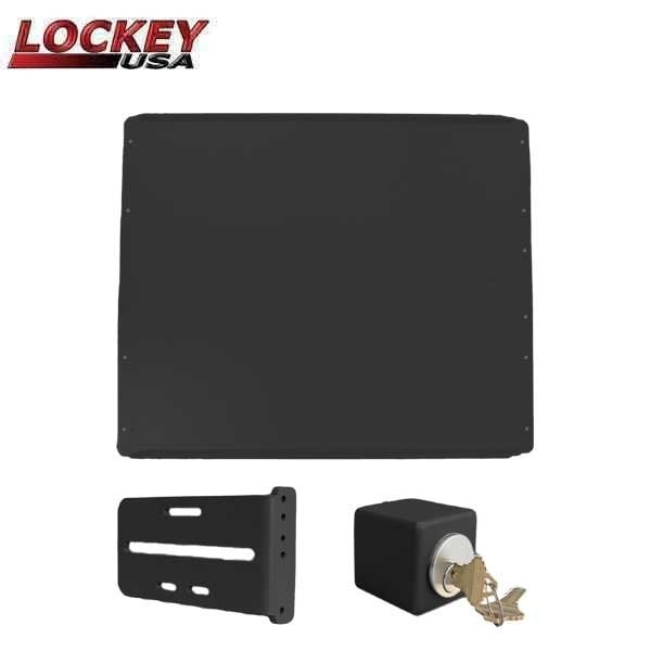 PS50B Shield Safety Kit In Black - Panic Shield, PSSB Strike Bracket, PSGB5 Key Cylinder Box, Key Cy